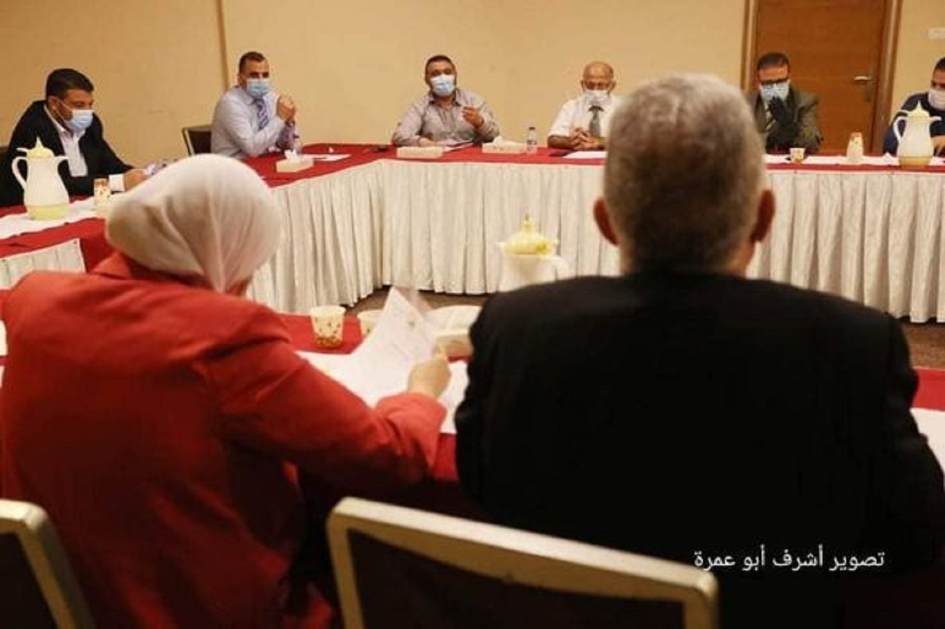 اجتماع رؤساء البلديات الخمس الكبرى مع الوفد الوزاري القادم من رام الله